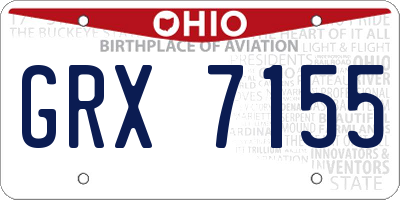 OH license plate GRX7155