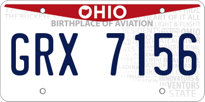 OH license plate GRX7156
