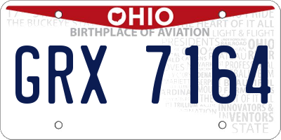 OH license plate GRX7164