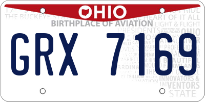 OH license plate GRX7169