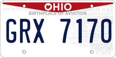 OH license plate GRX7170
