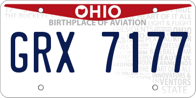 OH license plate GRX7177