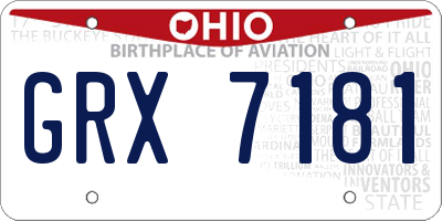 OH license plate GRX7181