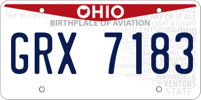 OH license plate GRX7183