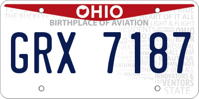 OH license plate GRX7187