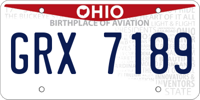 OH license plate GRX7189