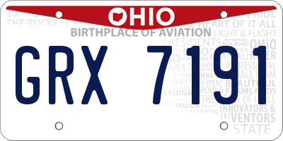 OH license plate GRX7191