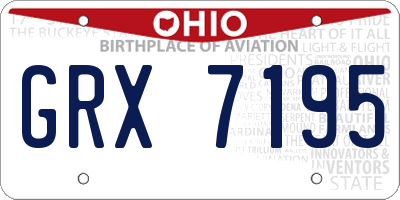 OH license plate GRX7195