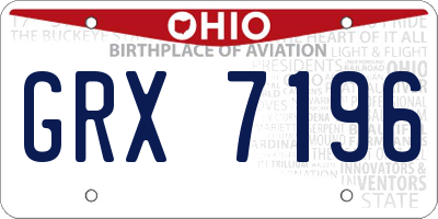 OH license plate GRX7196