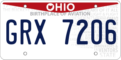 OH license plate GRX7206