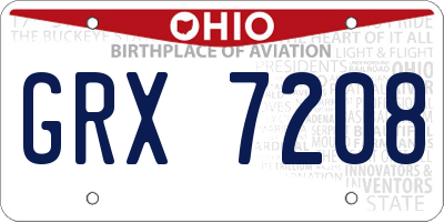 OH license plate GRX7208