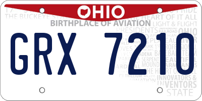 OH license plate GRX7210
