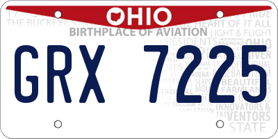OH license plate GRX7225