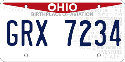 OH license plate GRX7234