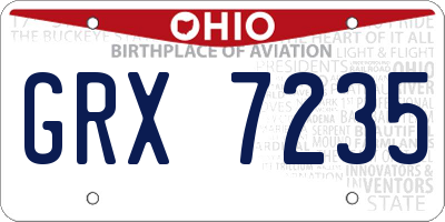 OH license plate GRX7235