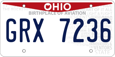 OH license plate GRX7236