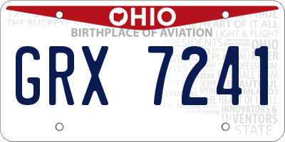 OH license plate GRX7241