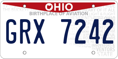 OH license plate GRX7242