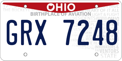 OH license plate GRX7248