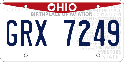 OH license plate GRX7249