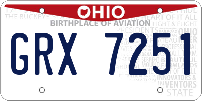 OH license plate GRX7251