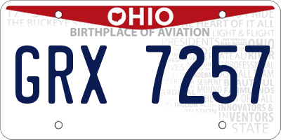 OH license plate GRX7257