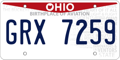OH license plate GRX7259