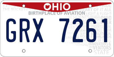 OH license plate GRX7261