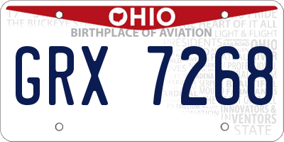 OH license plate GRX7268
