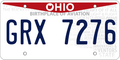 OH license plate GRX7276