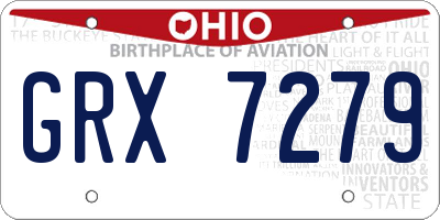 OH license plate GRX7279