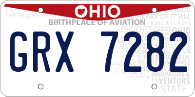 OH license plate GRX7282