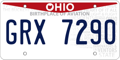 OH license plate GRX7290
