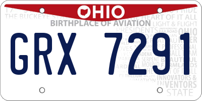 OH license plate GRX7291