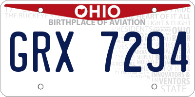 OH license plate GRX7294