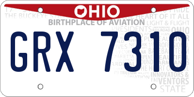 OH license plate GRX7310
