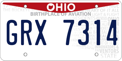 OH license plate GRX7314