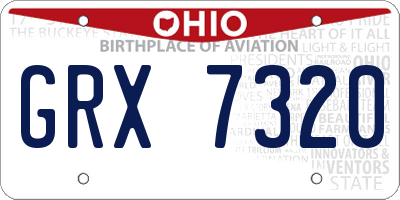 OH license plate GRX7320