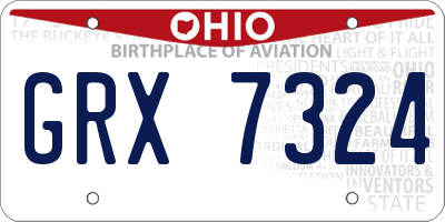 OH license plate GRX7324