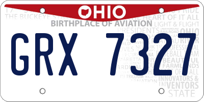 OH license plate GRX7327
