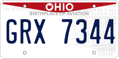OH license plate GRX7344