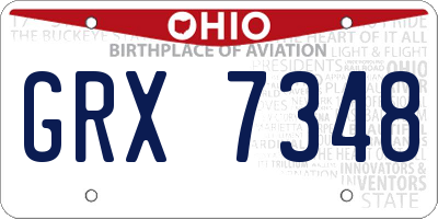 OH license plate GRX7348
