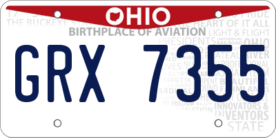 OH license plate GRX7355