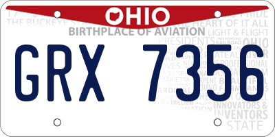 OH license plate GRX7356
