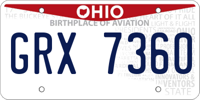 OH license plate GRX7360