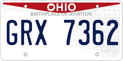OH license plate GRX7362