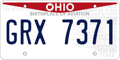 OH license plate GRX7371