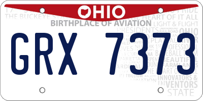 OH license plate GRX7373