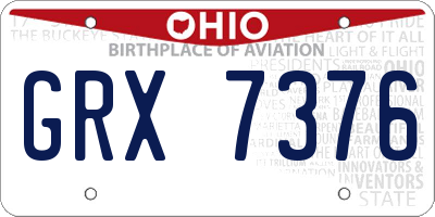 OH license plate GRX7376