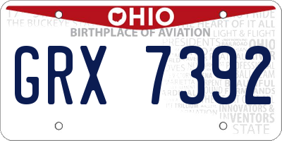 OH license plate GRX7392